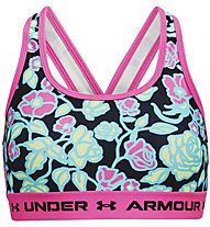 Under Armour Crossback Mid Printed - Sport BHs - Mädchen, Black/Pink