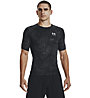Under Armour Hg Comp Print Ss - t-shirt fitness - Herren, Black