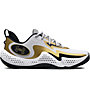 Under Armour Spawn 5 - scarpe da bakset, White/Black/Gold