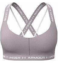 Under Armour UA Crossback Low - Sport-BH - Damen, Light Pink/White