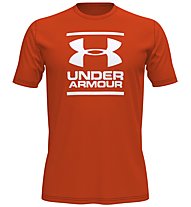 Under Armour GL Foundation SS T - T-shirt fitness - uomo, Dark Orange/Dark Orange/White