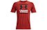 Under Armour GL Foundation SS T - T-shirt fitness - uomo, Light Red/Black/White