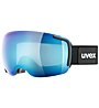 Uvex Big 40 FM - maschera da sci, Black/Blue Matt