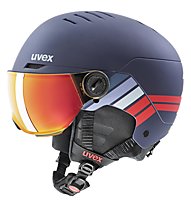 Uvex Rocket Jr. Visor - casco sci alpino - bambino, Blue/Red