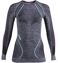 Uyn Ambityon Melange - maglietta tecnica a maniche lunghe - donna, Grey/Light Blue/Pink